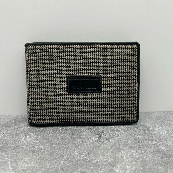 Dior Homme Black Houndstooth Bifold Wallet Canvas Leather Trim - Picture 1 of 15